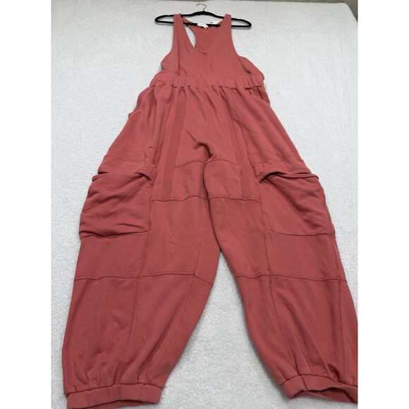 Anthropologie Daily Practice Jumpsuit Pink Cloud Rest Cotton Vacay Size XL NWT - Picture 2 of 13